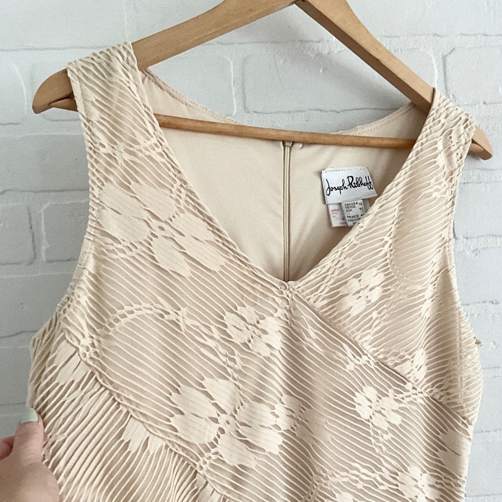 Joseph Ribkoff Vintage Formal Maxi Dress Lace Bodice Cream Sz 12 - Picture 7 of 16
